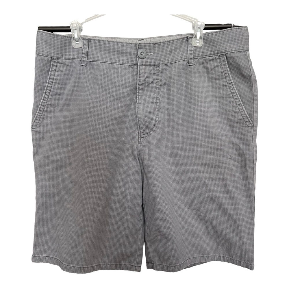 OP Men's Flat Front Cotton Chino Shorts Pockets Ripstop Summer‎ Gray Size 36